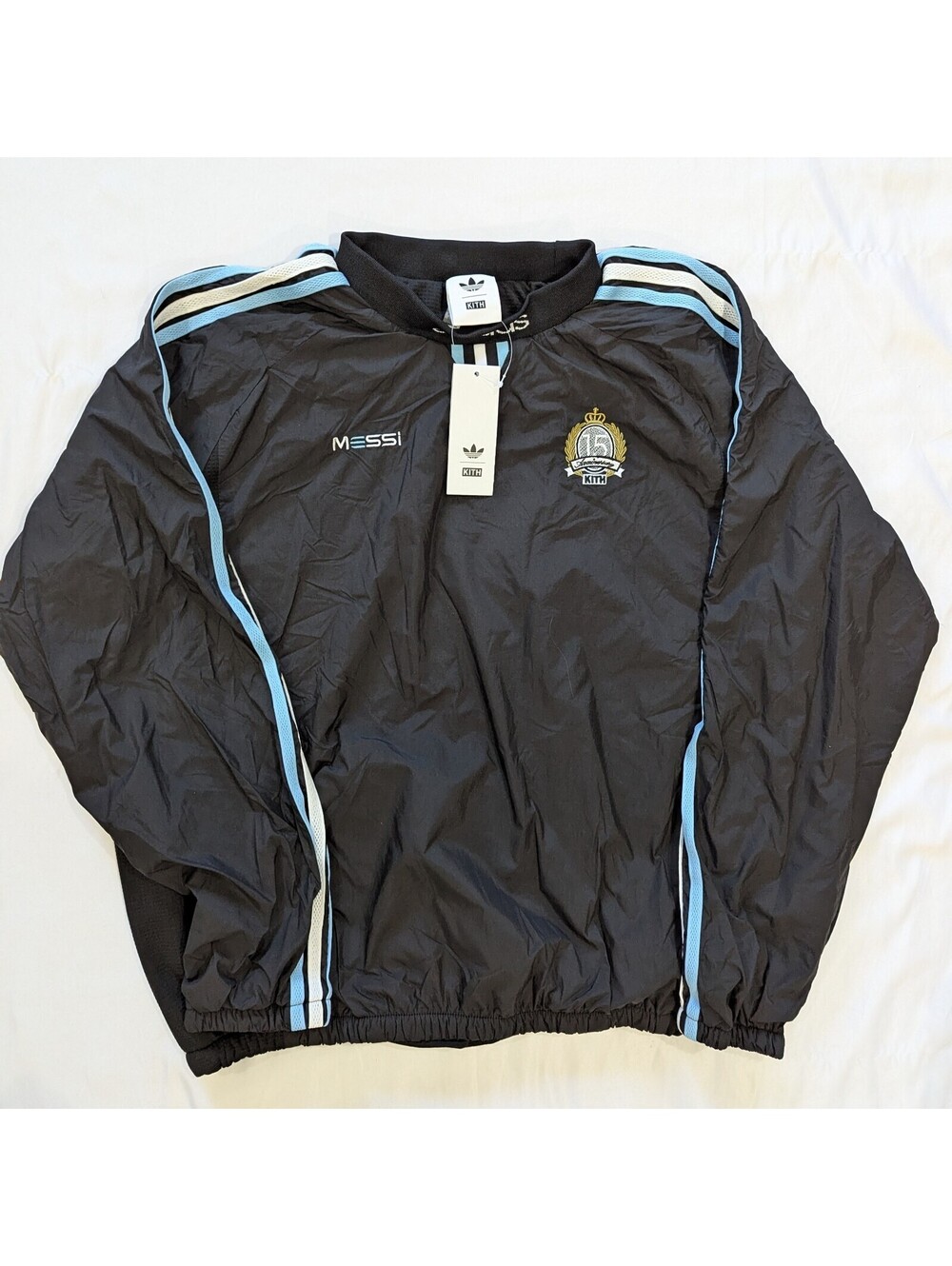 Kith Adidas Messi Racing Track Top Jacket Pullover Mens L Black Argentina KR0056 - Picture 2 of 10